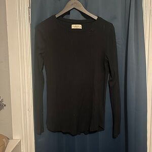 Abercrombie & Fitch Black Fitted Long Sleeve Tee